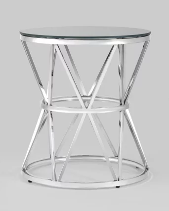 Журнальный стол ВИВА 50кс50 Серебро (стекло черное) / 50x50_4