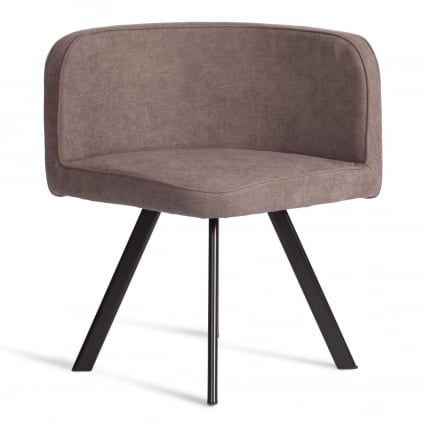 Комплект (стол, 4 стула) КУАДРОН (мод. ПТ14) Стол: МДФ/металл, стул: металл/шенилл, 100х100х73 см, 69х56х71 см, Моча (мокко) ЛЙ1701-27/черный / QUADRON (mod. PT14) Mocha LY1701-27/черный_5