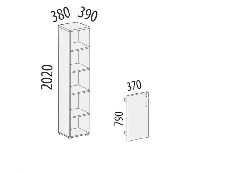 Стеллаж закрытый Альфа 64 137 Дуб Кронберг_3