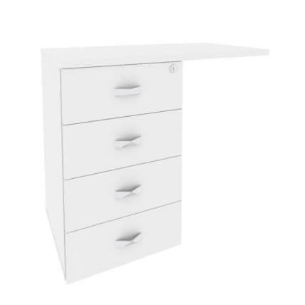 Тумба приставная (универсальная л/пр) ОНИКС О.ТПУ-4 Белый Бриллиант / ONIX O.TPU-4_0