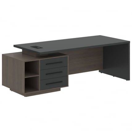 Стол руководителя левый ВЕЛИОН ВCТ 2390 Л Яшма черный Дуб Сильвер / VELION VCT L_0