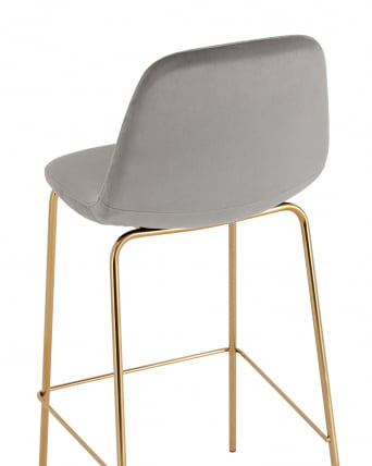 Стул барный Валенсия СН золотые ножки велюр Серый / SN_5
