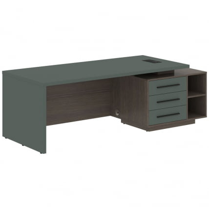 Стол руководителя правый ВЕЛИОН ВCТ 2390 Р Нефрит Дуб Сильвер / VELION VCT R_0