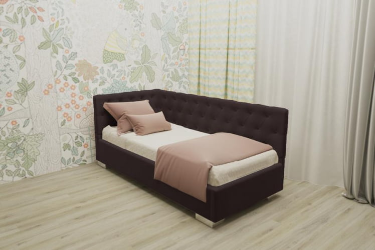 ДЕТСКАЯ МЯГКАЯ ИНТЕРЬЕРНАЯ КРОВАТЬ ВЕРСАЛЬ С ОРТОПЕДИЧЕСКИМ ОСНОВАНИЕМ (БЕРХОУСЕ) Цвет фасада: Капучино; Материал фасада: Металл/Велюр; Спальное место: 900х1900 / (BERHOUSE)_0