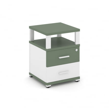 Тумба приставная с 2-мя ящиками и надставкой CОНCЕПТ CН.ТУП-002 Б/В Кобо Белый бриллиант Белый / CONCEPT CN.TUP-002 B/W_0