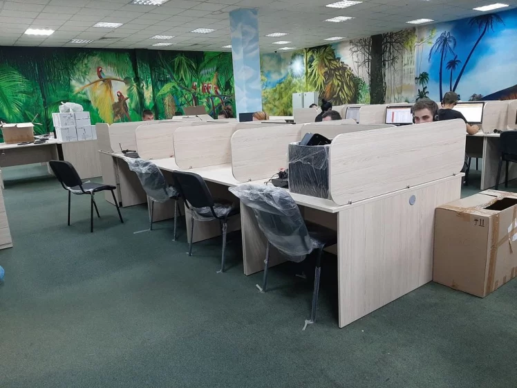 Рабочий модуль Твин 1000кс1400кс750 с 2-мя кабель-каналами Туя-З / Twin 1000x1400x750_0