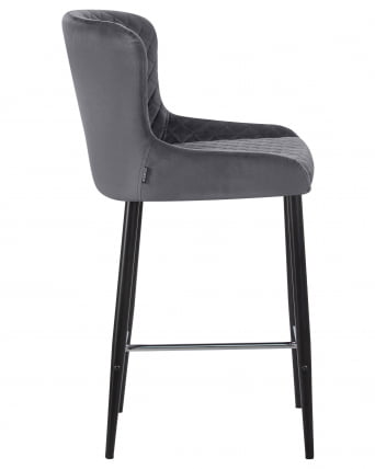 Стул полубарный ДОБРИН CХРИСТИАН 65 Темно-серый велюр В108-91 / DOBRIN CHRISTIAN V108-91_2