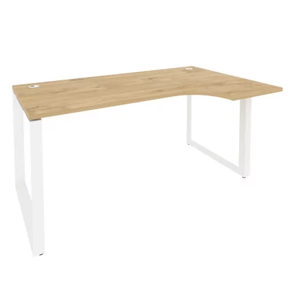 Стол эргономичный правый на О-образном м/к ОНИКС О.МО-СА-1Р Тиквуд Светлый/Белый / ONIX O.MO-SA-1R_0