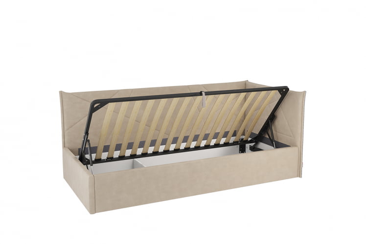 Кровать 0.9 Бест (Тахта) КМ.Т-15 капучино (велюр) / КМ.T-15_2