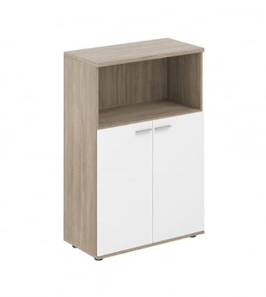 Шкаф двухдверный средний с нишей Сигма СГ.846.ОД.ВХ Дуб темный Белый / Sigma SG.846.OD.WH_0