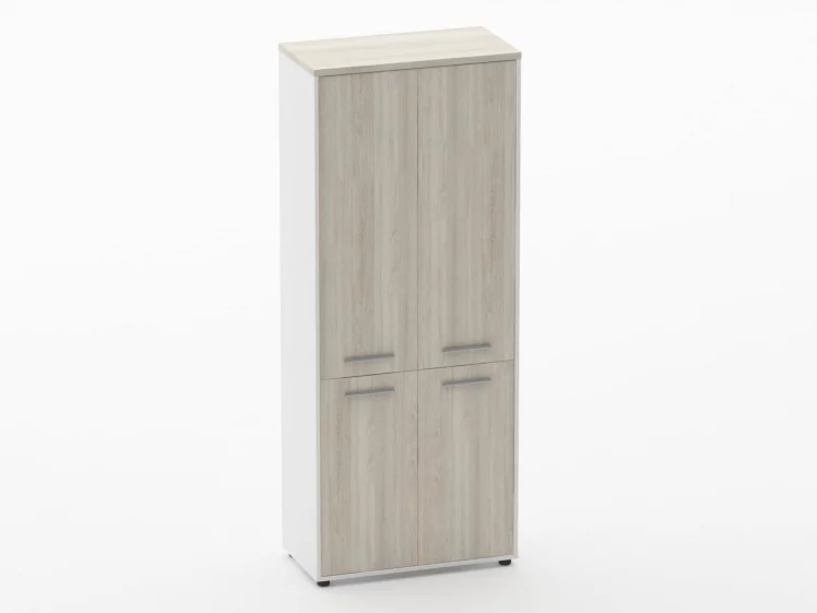 Шкаф 4 широкий закрытый, 4 двери Дека 10.19.151 Дуб Сантана светлый/Белый / Deka_0