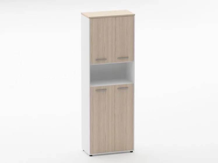 Шкаф 5 широкий закрытый, с нишей Дека 10.23.141 Туя/Белый / Deka_0