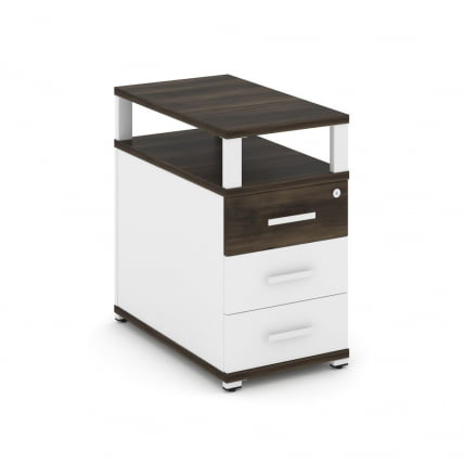Тумба приставная с 3-мя ящиками и надставкой CОНCЕПТ CН.ТГП-001 Б/В Дуб Мали Белый бриллиант Белый / CONCEPT CN.TGP-001 B/W_0