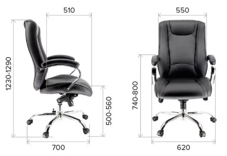 Кресло руководителя Кинг М экокожа Черный / King M_4