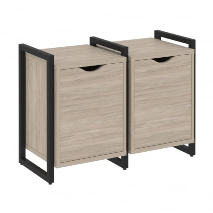 Тумба на регулируемых опорах наборная. Вариант №2 ЛОФТ ВР.Л-ТН-2.О Металл черный Дуб Аттик / LOFT VR.L-TN-2.O_0