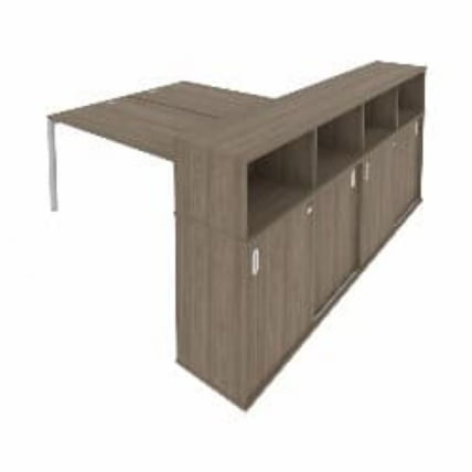Рабочая станция с опорным шкафом-купе Метал Сйстем Б.РС-СШК-4.5 Вяз/Серый / Metal System_0