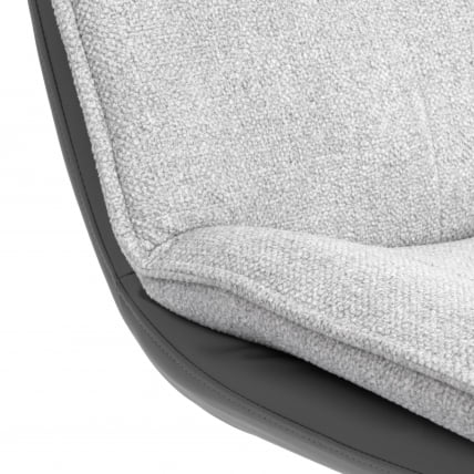 Кресло лаунж Космо велюр/букле (ХЙП)/экокожа, светло-серый/графит / Cosmo (HYP)/экокожа,_6