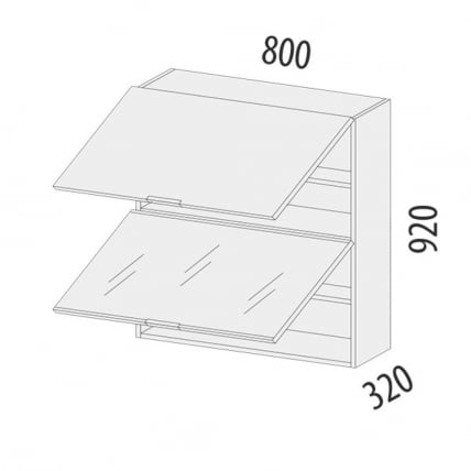 Шкаф-витрина кухонный (с системой плавного закрывания) Бостон 104.09_3