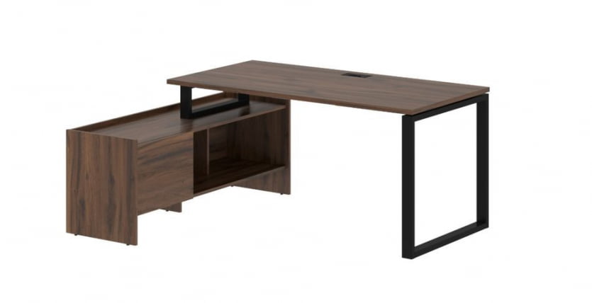 Стол с тумбой ЕДИС ЕКCТ 17814 Дуб Денвер темный Черный / EDIS EQCT_0