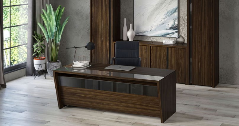 Шкаф высокий широкий (2 высоких фасада стекло сатин в раме) Корнер CОР.СТ-1.10Р Орех Лоренцо / Corner COR.ST-1.10R_1