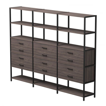 Набор стеллажных систем Еверпроф ЕВО №10 Дуб Пасадена Черный / Everprof EVO_0