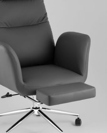 Кресло руководителя ТопЧаирс Солид NC с оттоманкой серый / TopChairs Solid_9