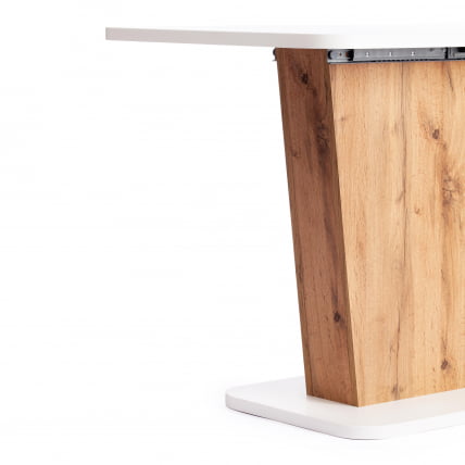 Стол обеденный ГЕНТ ЛДСП, 110-145кс68,6кс75,5 см, Дуб вотан/Белый / GENT 110-145x68,6x75,5_10