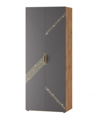 Шкаф для одежды с полками и штангой (лев/прав) Монако 902.43 Дуб Вотан Графит_0