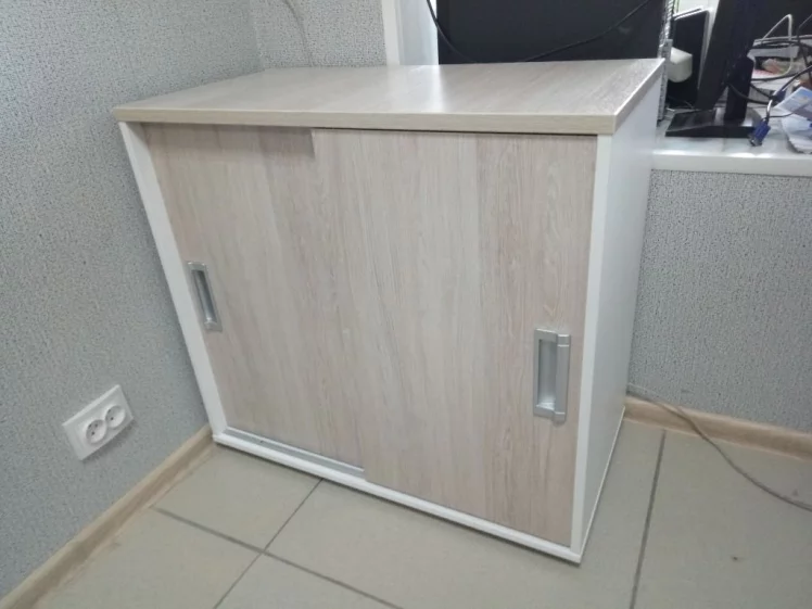 Тумба-купе Дека 9.02.08 Дуб Сантана светлый/Белый / Deka_4