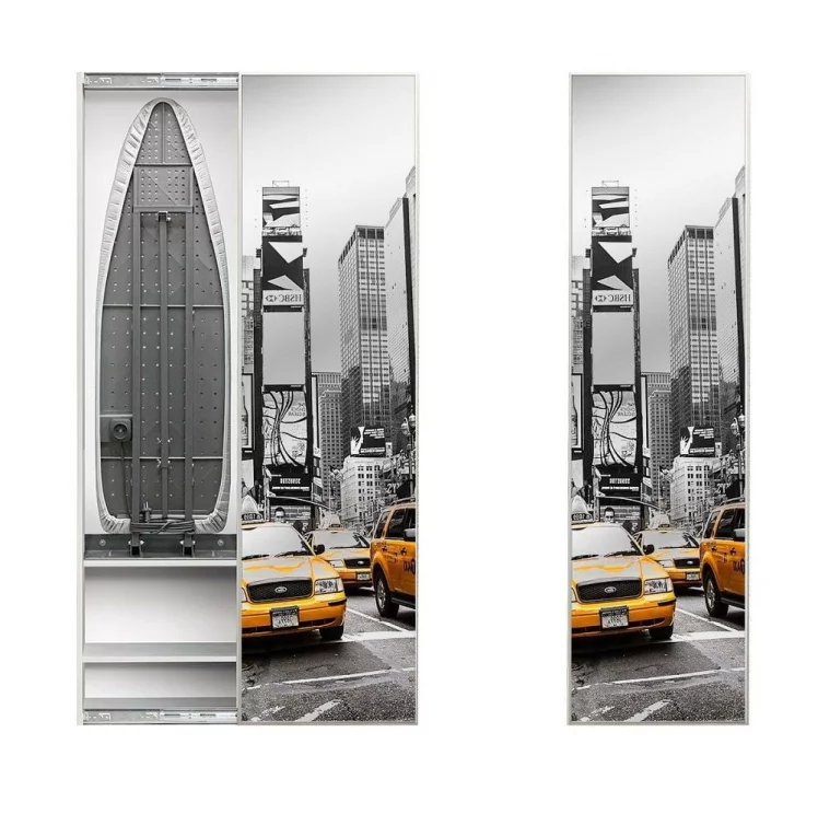 Шкаф со встроенной гладильной доской Ирон Бокс Принт (правый, купе) Венге / Iron Box Print_0