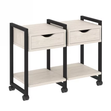 Тумба на колесных опорах наборная. Вариант №1 ЛОФТ ВР.Л-ТН-1.К Металл черный Денвер светлый / LOFT VR.L-TN-1.K_0
