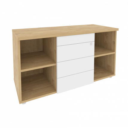 Тумба сервисная с ящиками ТИП-ОН ОНИКС О.ТС-11 ТИП Тиквуд Светлый/Белый / TIP-ON ONIX O.TS-11 TIP_0