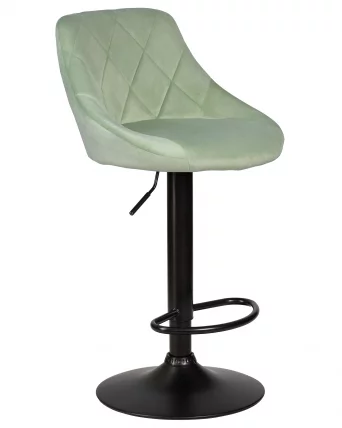 Стул барный ДОБРИН ЛОГАН БЛАCК Мятный велюр МДЖ9-87 / DOBRIN LOGAN BLACK MJ9-87_1