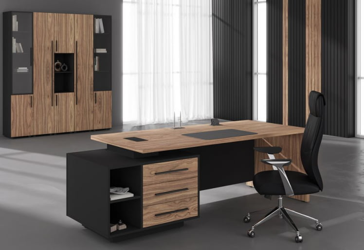 Кабинет руководителя ВЕЛИОН ВЕНЕЕР №05 Американский орех Яшма черная / VELION VENEER_0