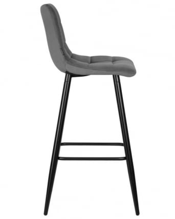 Стул барный ДОБРИН НИCОЛЕ (черные матовые ножки, темно-серый велюр (108-91)) 2 шт / DOBRIN NICOLE_3