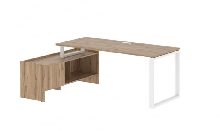 Стол с тумбой ЕДИС ЕКCТ 19814 Дуб Денвер светлый Белый / EDIS EQCT_0