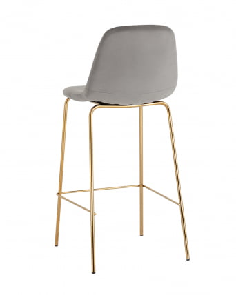 Стул барный Валенсия СН золотые ножки велюр Серый / SN_4