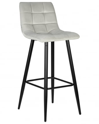 Стул барный ДОБРИН НИCОЛЕ (черные матовые ножки, светло-серый велюр (108-52)) / DOBRIN NICOLE_0