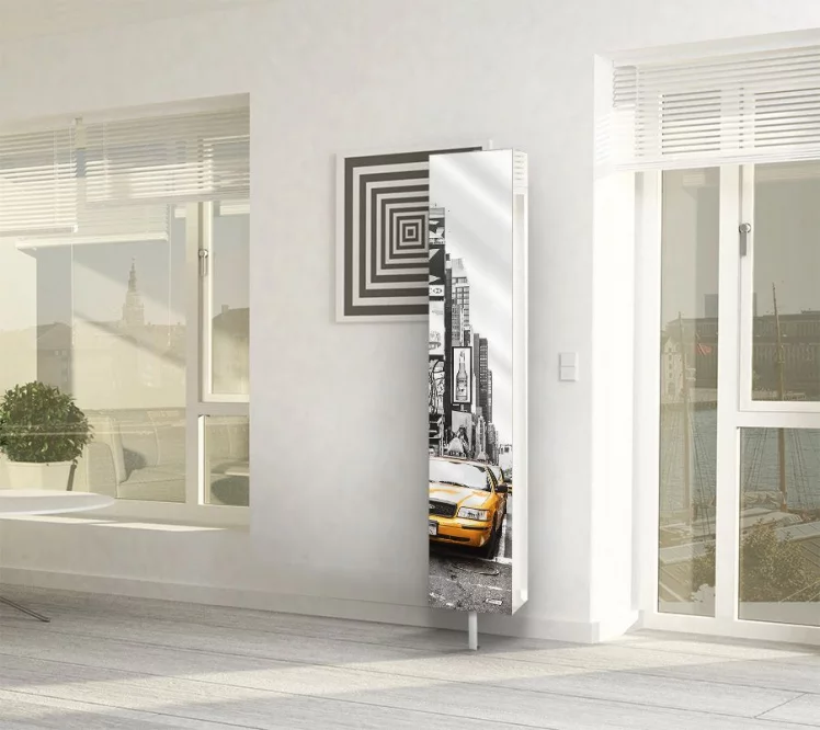 Поворотный зеркальный шкаф Зоом Арт Белый / Zoom Art_13