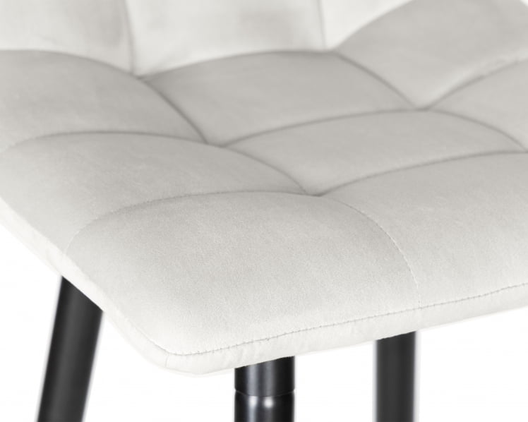 Стул полубарный ДОБРИН ОЛИВИА (черные матовые ножки, светло-серый велюр (108-52)) / DOBRIN OLIVIA_6