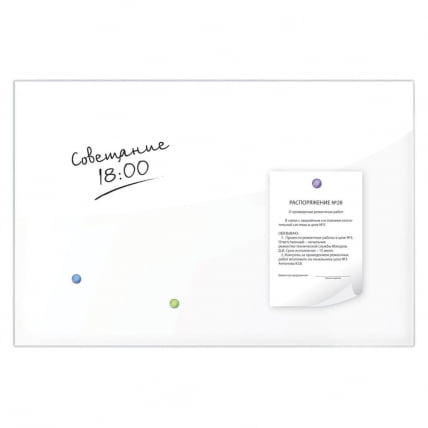 Доска магнитно-маркерная стеклянная БРАУБЕРГ 60х90 см Белая / BRAUBERG_3