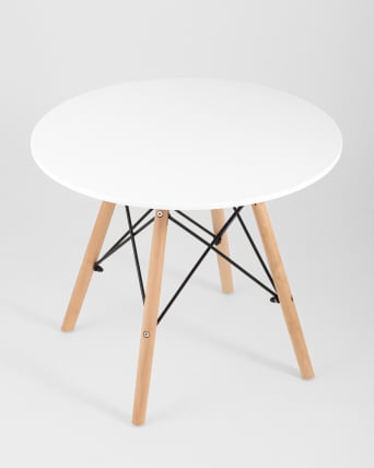 Стол детский Еамес ДСВ белый, ножки массив бука / Eames DSW_5
