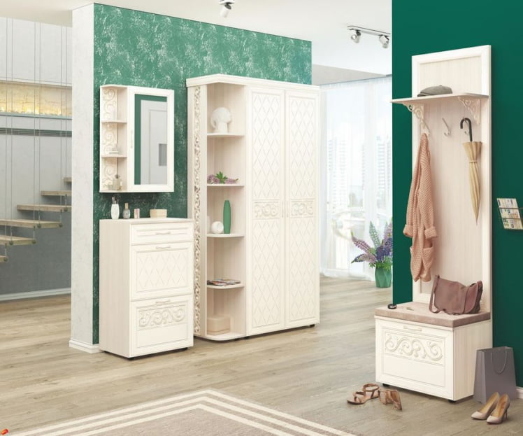 Панель с крючками комбинированная Тиффани 47.09.1 Сосна Астрид Мелинга Игуана Бежевый_6