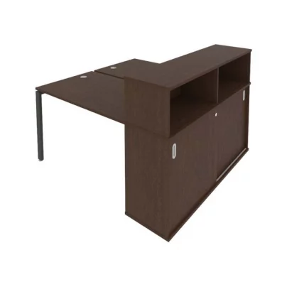 Рабочая станция с опорным шкафом-купе Метал Сйстем Б.РС-СШК-2.2 Венге/Антрацит / Metal System_0
