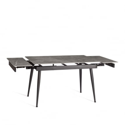 Стол обеденный Лорд Грей/Лорд Грей столешница керамика (глянцевая) / опоры металл, серый/черный, (120+30+30)кс80кс75 см / Lord Grey/Лорд (120+30+30)x80x75_4