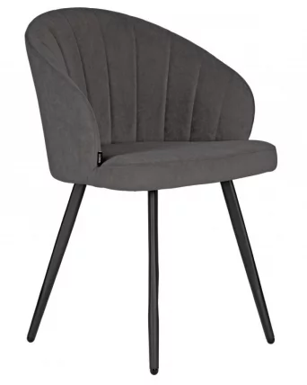 Стул обеденный ДОБРИН НАОМИ (ЭМАЛЬ ЧЕРНЫЙ МУАР велюр Катаниа Чоколате) / DOBRIN NAOMI Catania Chocolate)_1