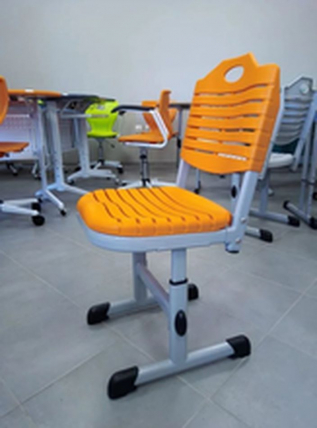Ученический стул пластиковый (рост 3-5) Оранжевый/Каркас белый_2