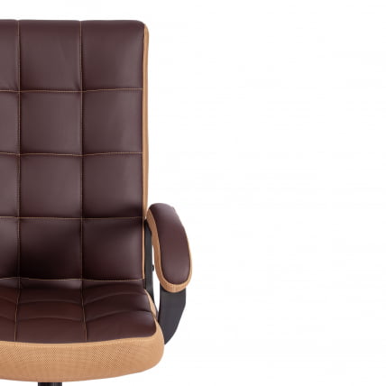 Кресло ТРЕНДЙ (22) кож/зам/ткань, коричневый/бронзовый, 36-36/21 / TRENDY_5