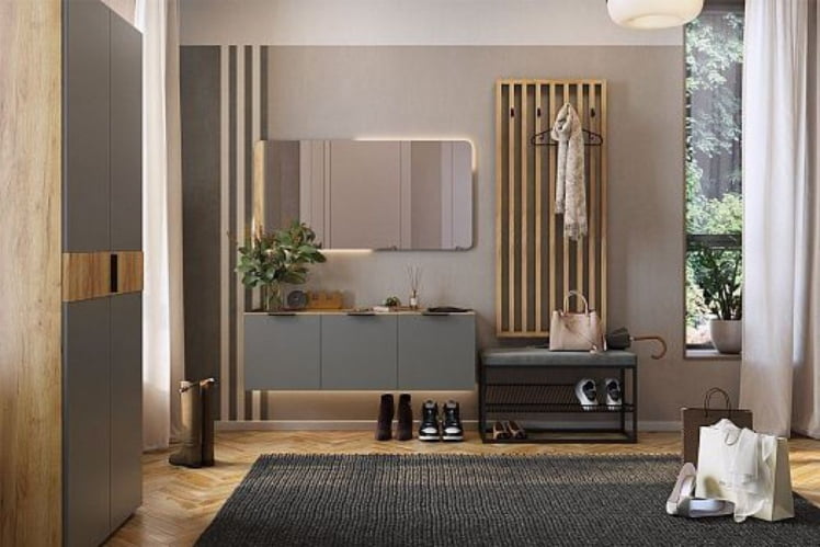 Антресоль трехдверная Бери МПР-026 Дуб крафт золотой/графит / MPR-026_4