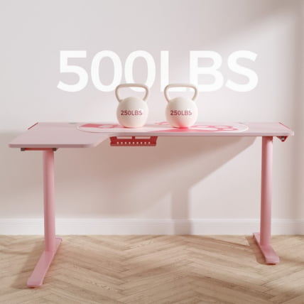 Стол письменный (для компьютера) угловой ЕУРЕКА ЕРК-Л60Л-ПК-В2 (левый), розовый / EUREKA ERK-L60L-PK-V2_13